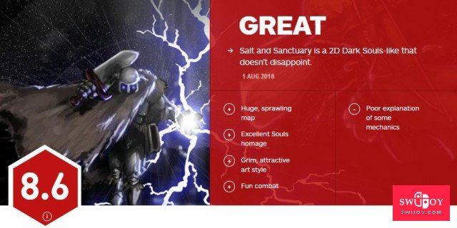  8.6分 IGN 更新了Switch版《盐和避难所》测评