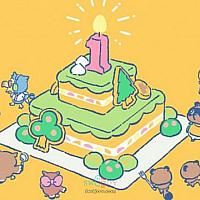 Switch《集合啦！动物森友会》官推发布一周年纪念贺图