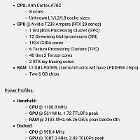 Switch 2运算性能泄露 仅为RTX 3060的四分之一